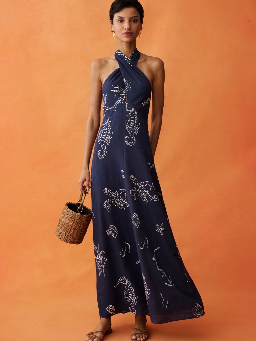 NWT Few Moda Oceana Dress is Navy and White print. Size 10 ( m)